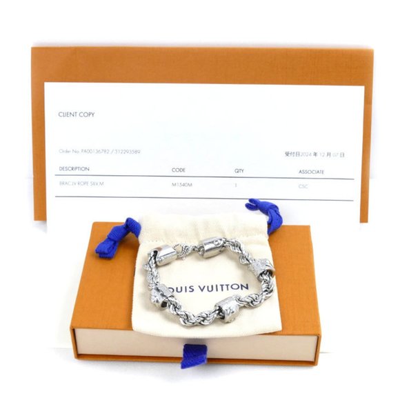 LOUIS VUITTON Louis Vuitton Metal LV Rope Bracelet M1540M M 20.5cm Men's - Picture 6 of 6